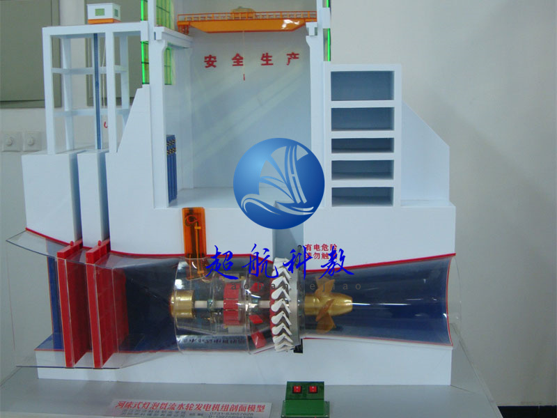 河床式灯泡贯流水轮发电机组剖面模型