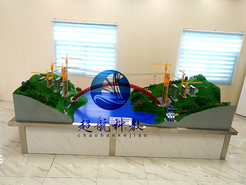 四川西宁河大桥施工布局沙盘模型